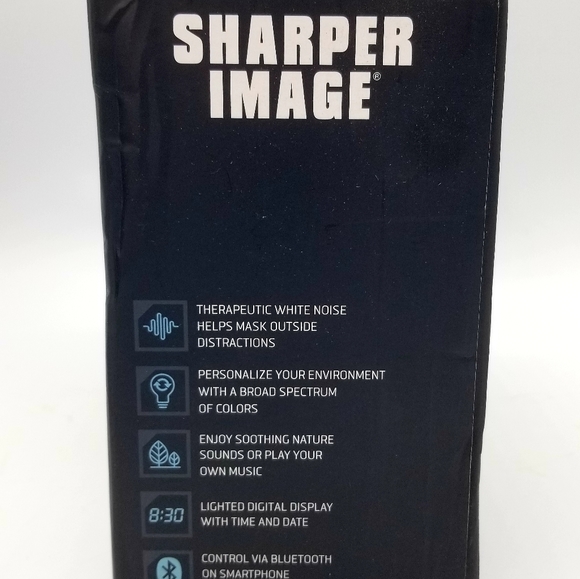 SHARPER IMAGE Sound & Light Therapy Bluetooth Speaker Alarm Clock - Picture 5 of 7